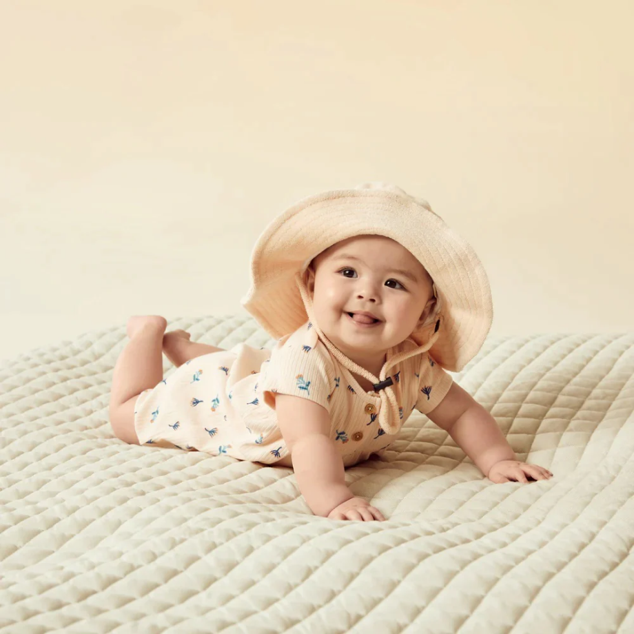Little Flower Organic Rib Playsuit